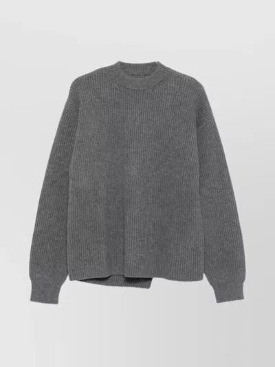 JIL SANDER WOOL CREWNECK JUMPER WITH DROPPED SHOULDERS