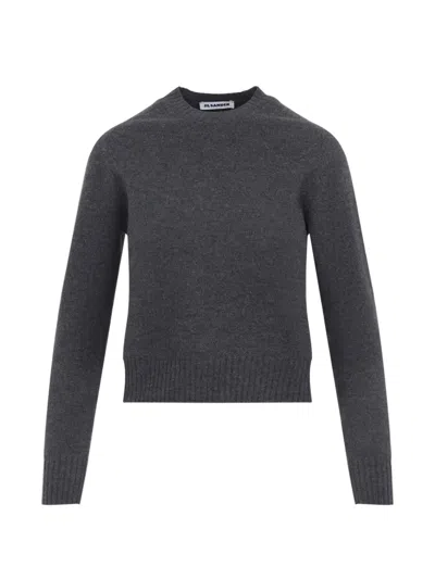 Jil Sander Fine-gauge Cashmere Knit Sweater In Gray