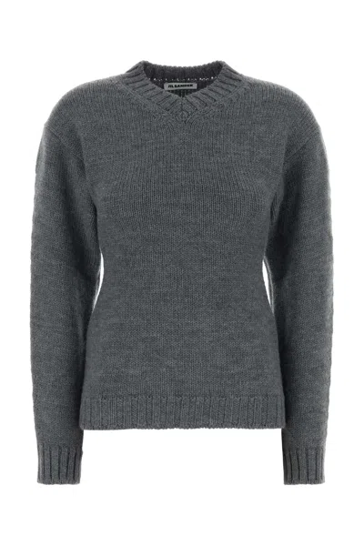 Jil Sander Wool Crewneck Sweater In Gray