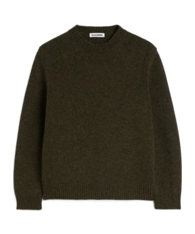 Jil Sander Wool Crew-neck Sweater In Green