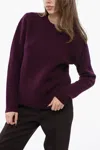 Jil Sander Wool Crewneck Sweater In Purple