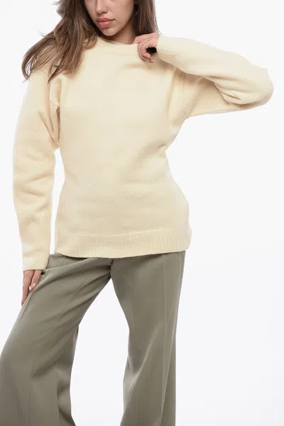 Jil Sander Wool Crewneck Sweater In White