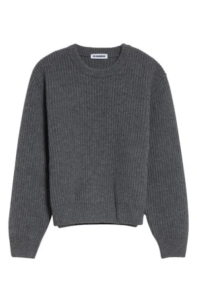 Jil Sander Ribbed-knit Sweater In Gray