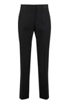 Jil Sander Cropped Wool Trousers With Back And Side Pockets In Black