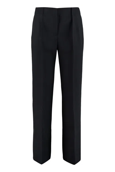 Jil Sander Wool Cropped Trousers In Black