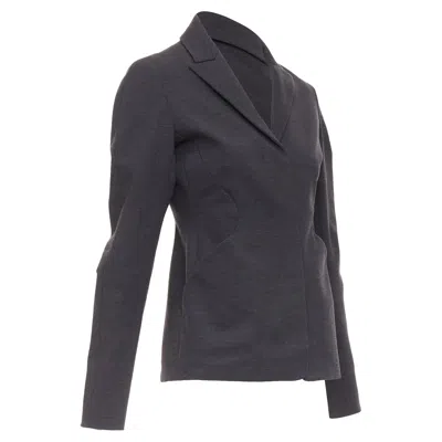Jil Sander Wool Curved Sleeve Hourglass Blazer In White