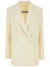 Jil Sander Double-breasted Long-sleeved Jacket In Neutrals