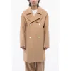 Jil Sander Wool Double Breasted Coat In Neutral
