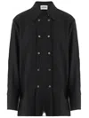 Jil Sander Double-breasted Virgin-wool Coat In Black