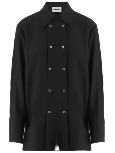 JIL SANDER WOOL DOUBLE-BREASTED SHIRT