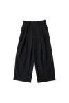 Jil Sander Wool Double Pleated Wide Leg Trousers Black