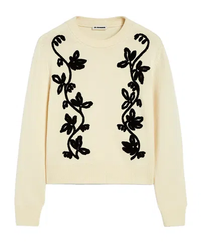 JIL SANDER JIL SANDER FLORAL EMBROIDERED JUMPER