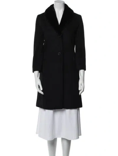 Pre-owned Jil Sander Wool Faux Fur Coat In Black