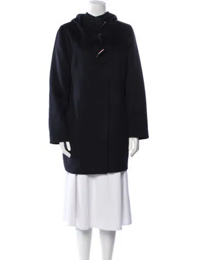 Pre-owned Jil Sander Wool Faux Fur Coat In Blue