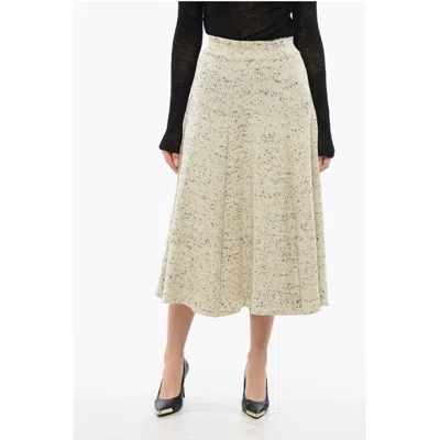 Jil Sander Wool Fla Skirt With Speckled Women's Pattern