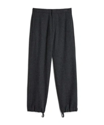 JIL SANDER WOOL FLANNEL TAPERED TROUSERS