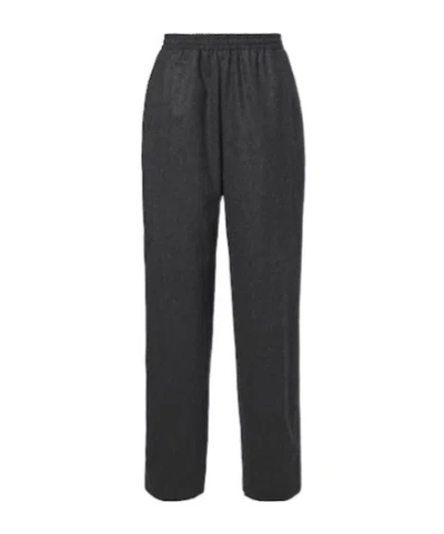 Jil Sander Wool Flannel Wide-leg Pants In Black