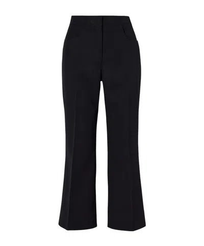 Jil Sander Wool Flared Casual Pants In Black