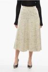 Jil Sander Wool Flared Skirt With Speckled Pattern