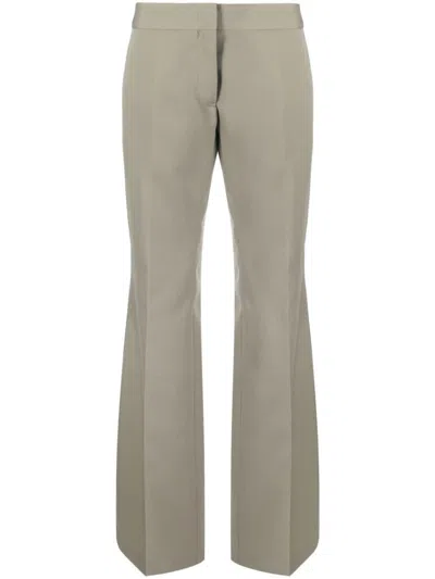 Jil Sander Mid-rise Flared Tailored Trousers In Green