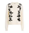 Jil Sander Embroidered Wool Jumper In White