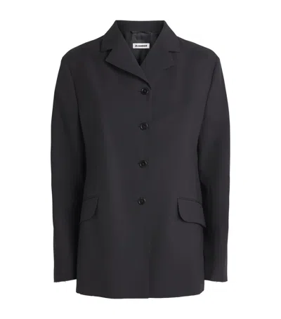 Jil Sander Wool Gabardine Blazer In Black