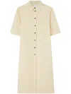 Jil Sander Wool Gabardine Long Shirt In Nude