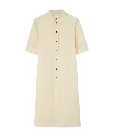 Jil Sander Wool Gabardine Long Shirt In Nude