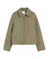 Jil Sander Wool Gabardine Padded Blouson In Green