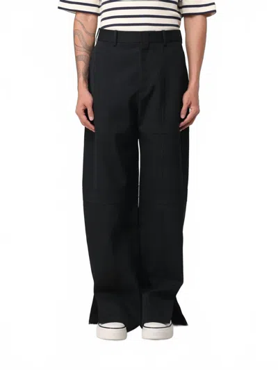 Jil Sander Wool Gabardine Pants In Black