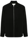 Jil Sander Minimalist Zippered Wool Overshirt In Black