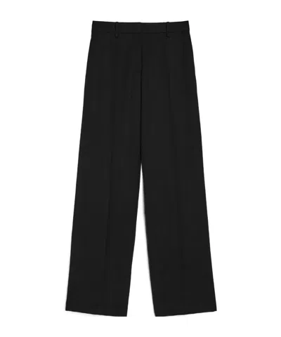 Jil Sander Wool Gabardine Tailored Trousers In Black