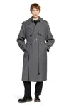 Jil Sander Wool Gabardine Trench Coat In Gray