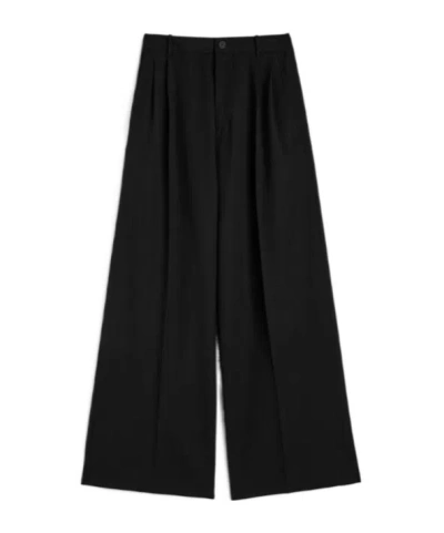 Jil Sander Wool Gabardine Trousers In Black