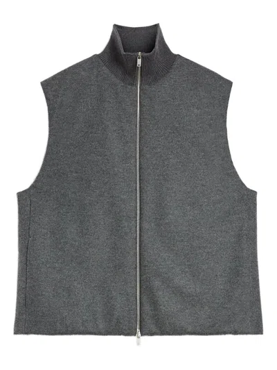 Jil Sander Wool Gilet In Gray