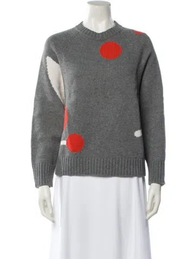 Pre-owned Jil Sander Wool Graphic Print Sweater In Gray