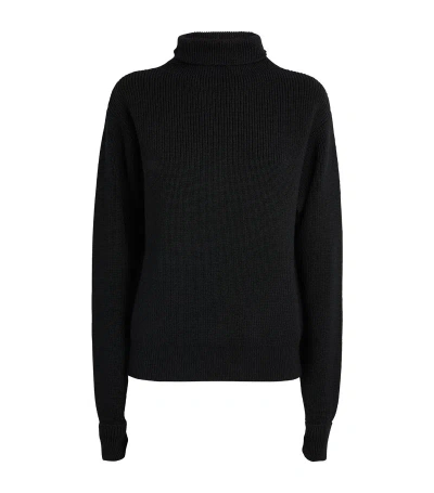 Jil Sander Wool High-neck Sweater In Black