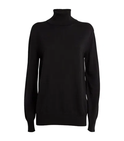 Jil Sander Wool High-neck Sweater In Black