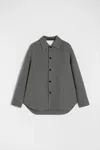 Jil Sander Wool Overshirt Casual Jackets And Parka Gray