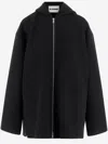 Jil Sander Black Hooded Wool Jacket In Black