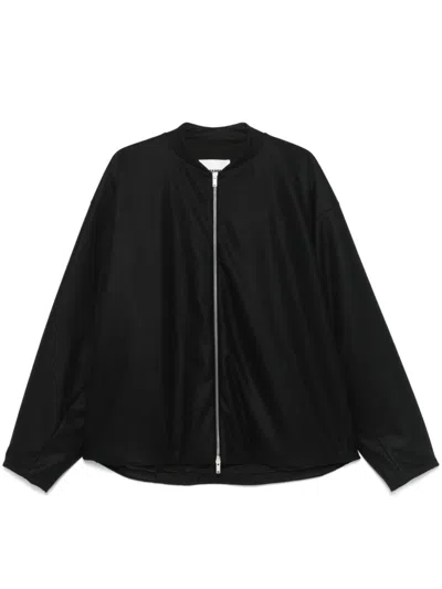 Jil Sander Zipped Bomber Jacket In Black