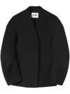 Jil Sander V-neck Wool Wrap Jacket In Black