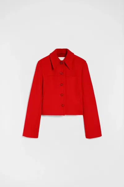 Jil Sander Wool Jacket In Red