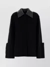 Jil Sander Wool Jacket With Contrast Collar And Front Pockets