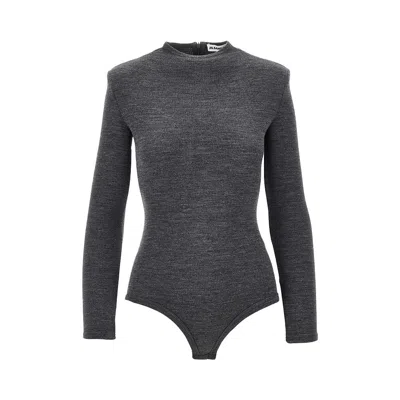 Jil Sander Wool Jersey Bodysuit In Grey