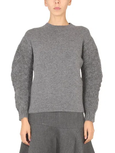 Jil Sander Wool Blend T-shirt With Soft Shoulders In Grey