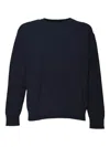 Jil Sander Blue Ribbed Cotton Oversized Crewneck Sweater