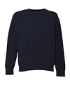 Jil Sander Blue Ribbed Cotton Oversized Crewneck Sweater
