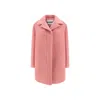 Jil Sander Wool Kaban Coat With Notched Collar In Pink