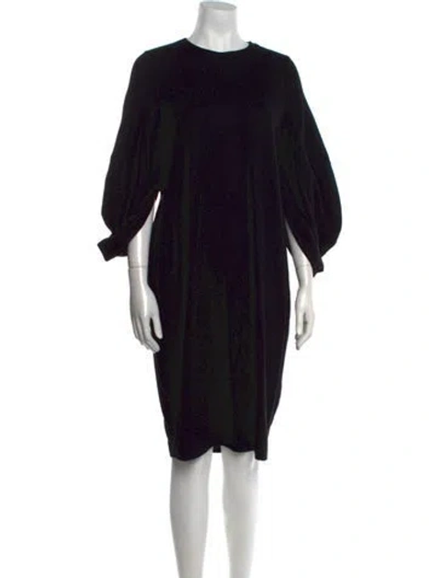 Pre-owned Jil Sander Wool Knee-length Dress In Black